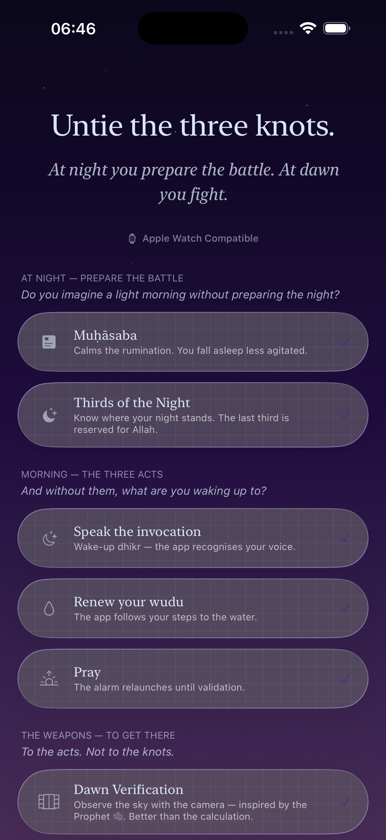 Some features exposed of fajr o'clock for the personne who needs to untie the three knots of shaytan with fajr o'clock 